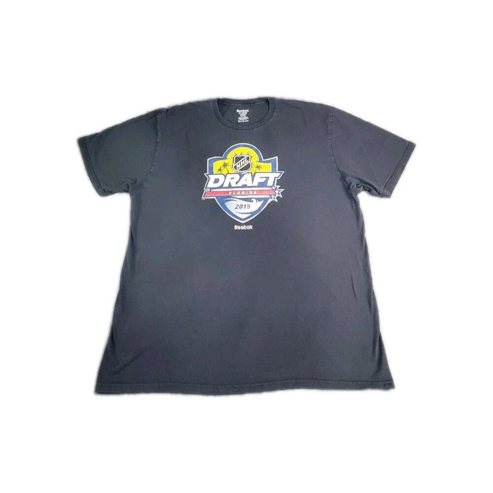 Reebok T Shirt Men’s Sz 2XL NHL Draft Florida 2015 Black Hockey 100% Cotton C21